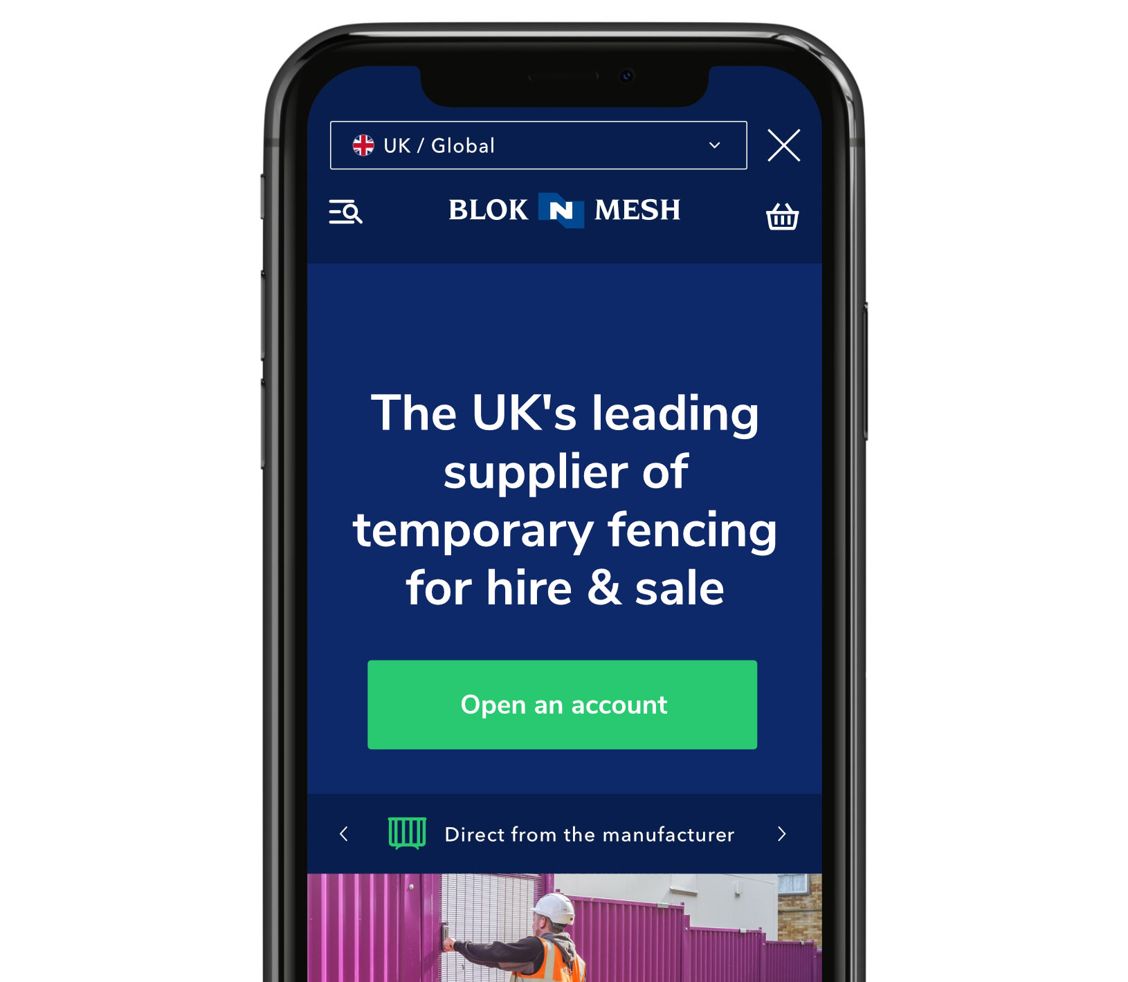 Blok n mesh mobile website showcase