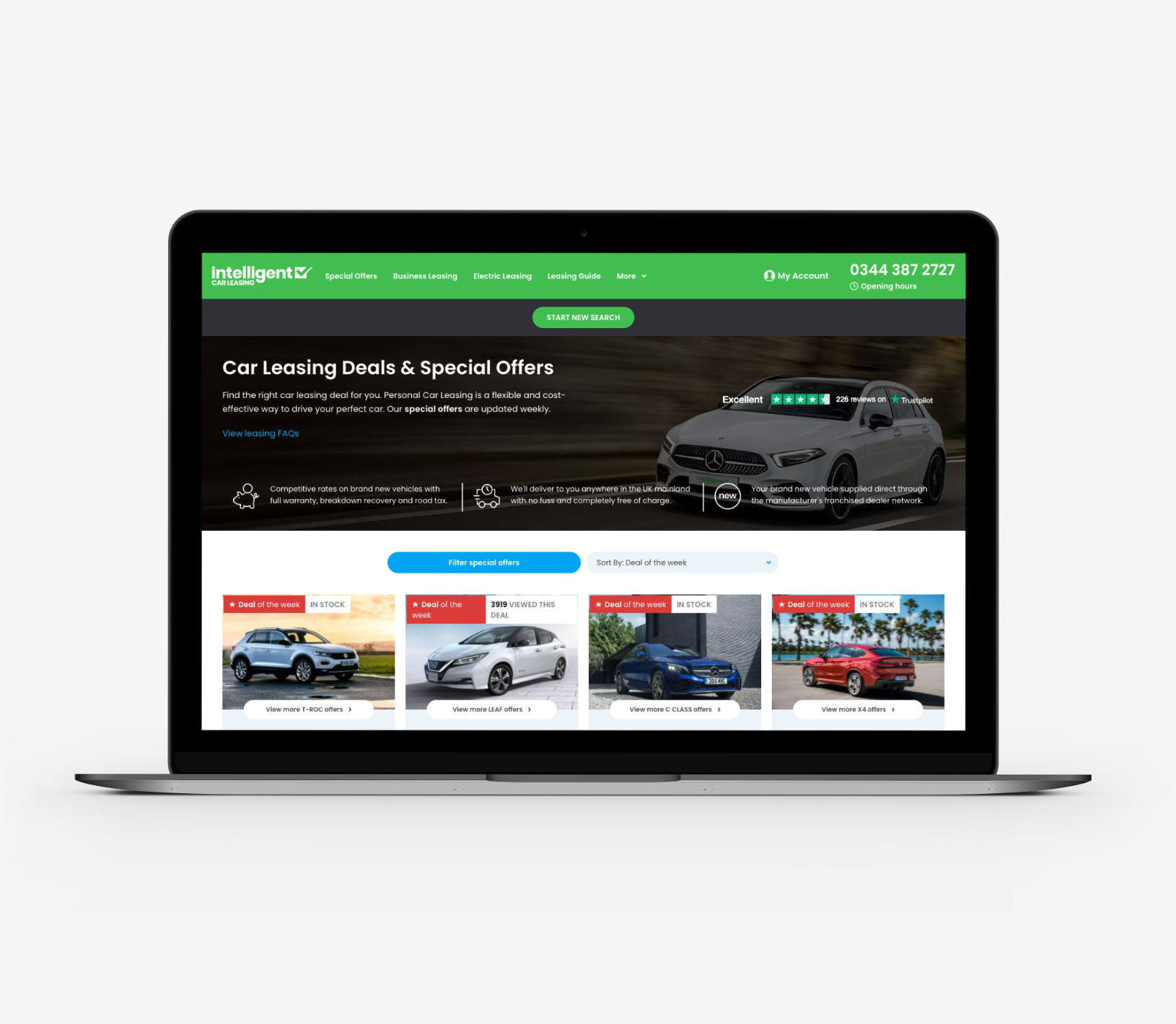 Intelligent car leasing banner example