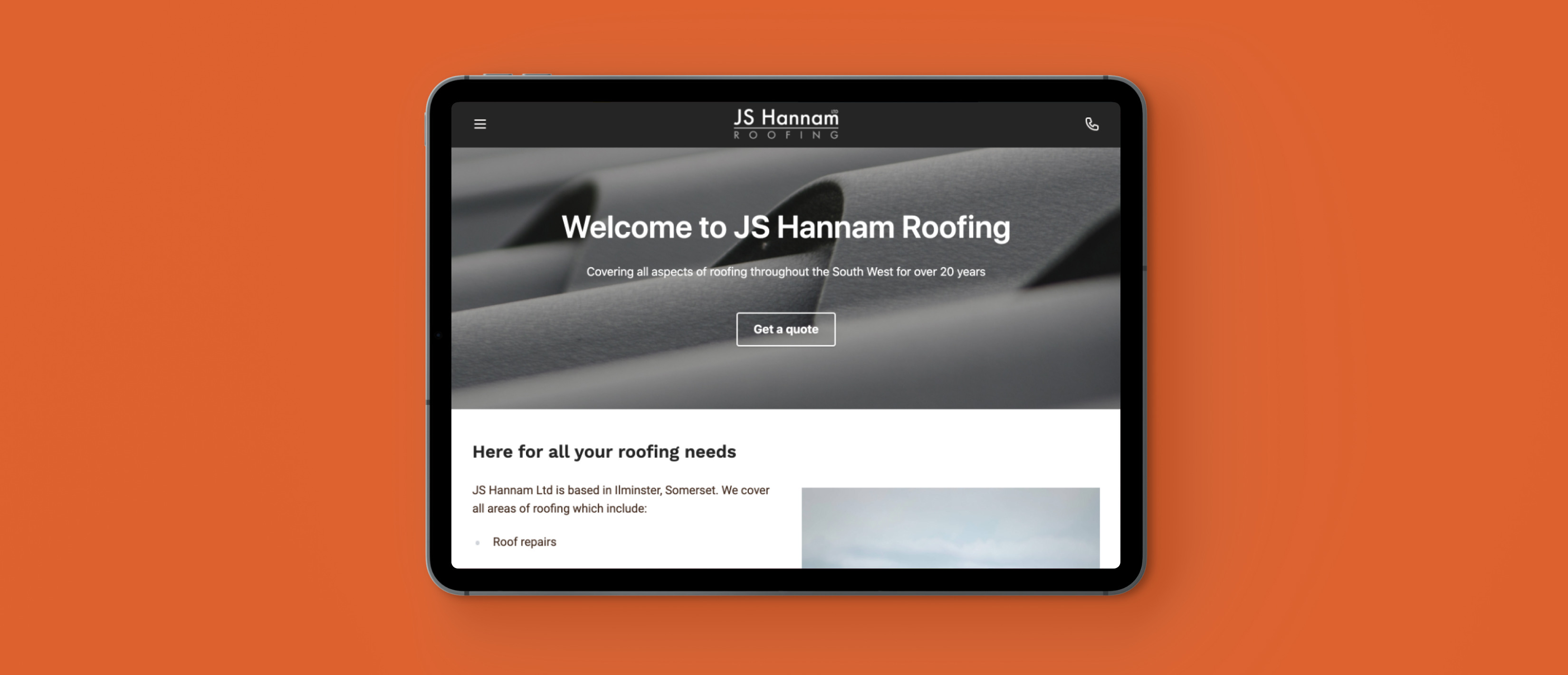 JS Hannam roofing full banner