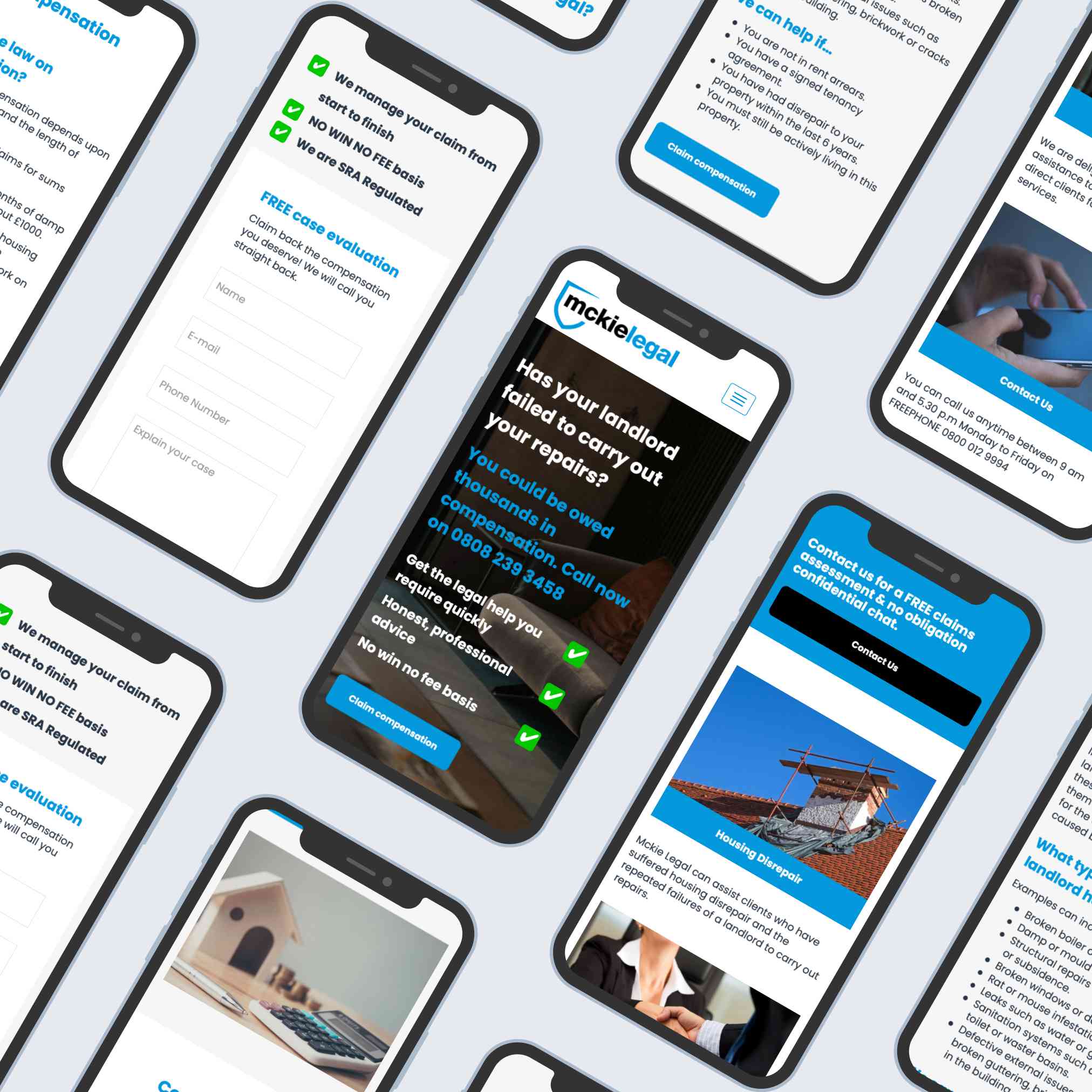 McKie Legal mobile website mockup from a morphsites web development project