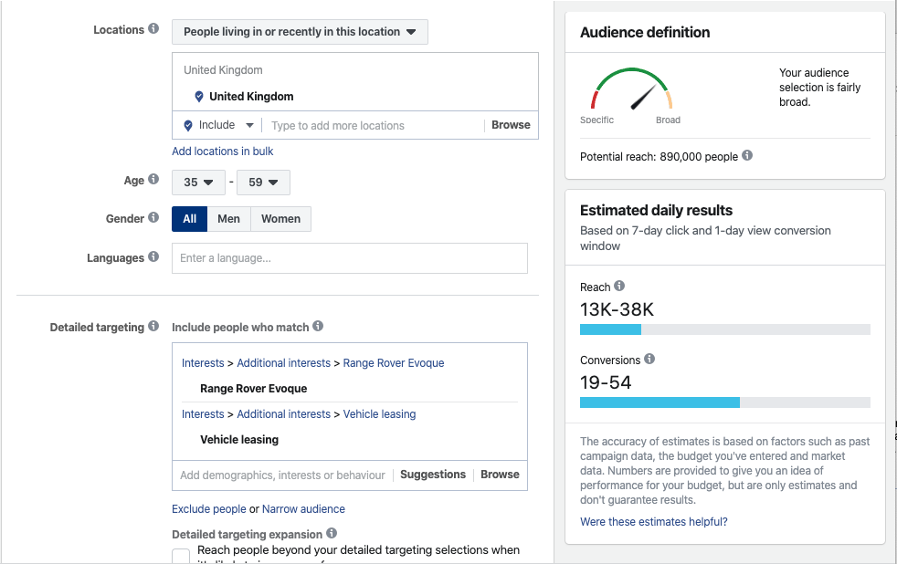 Facebook ads manager