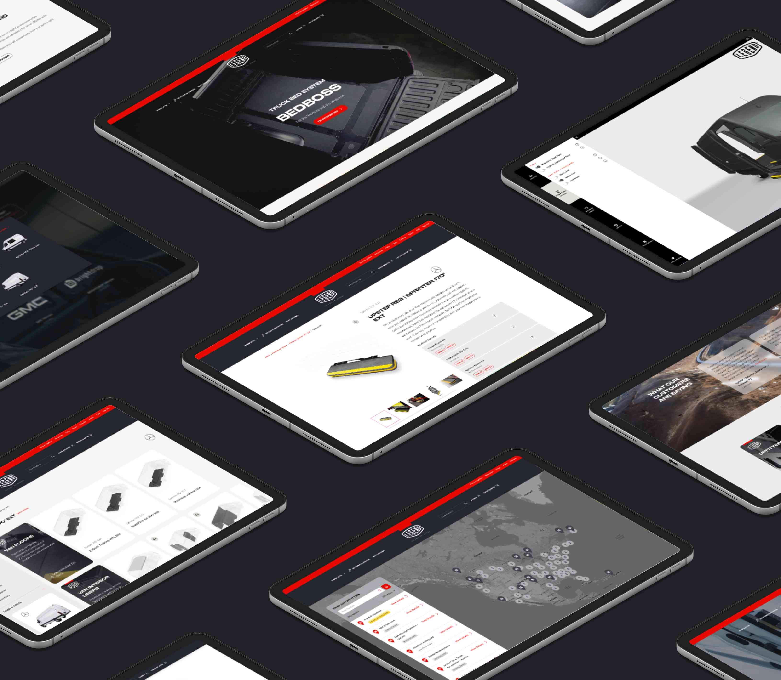 Legend Fleet tablet website mockup from a morphsites web development project