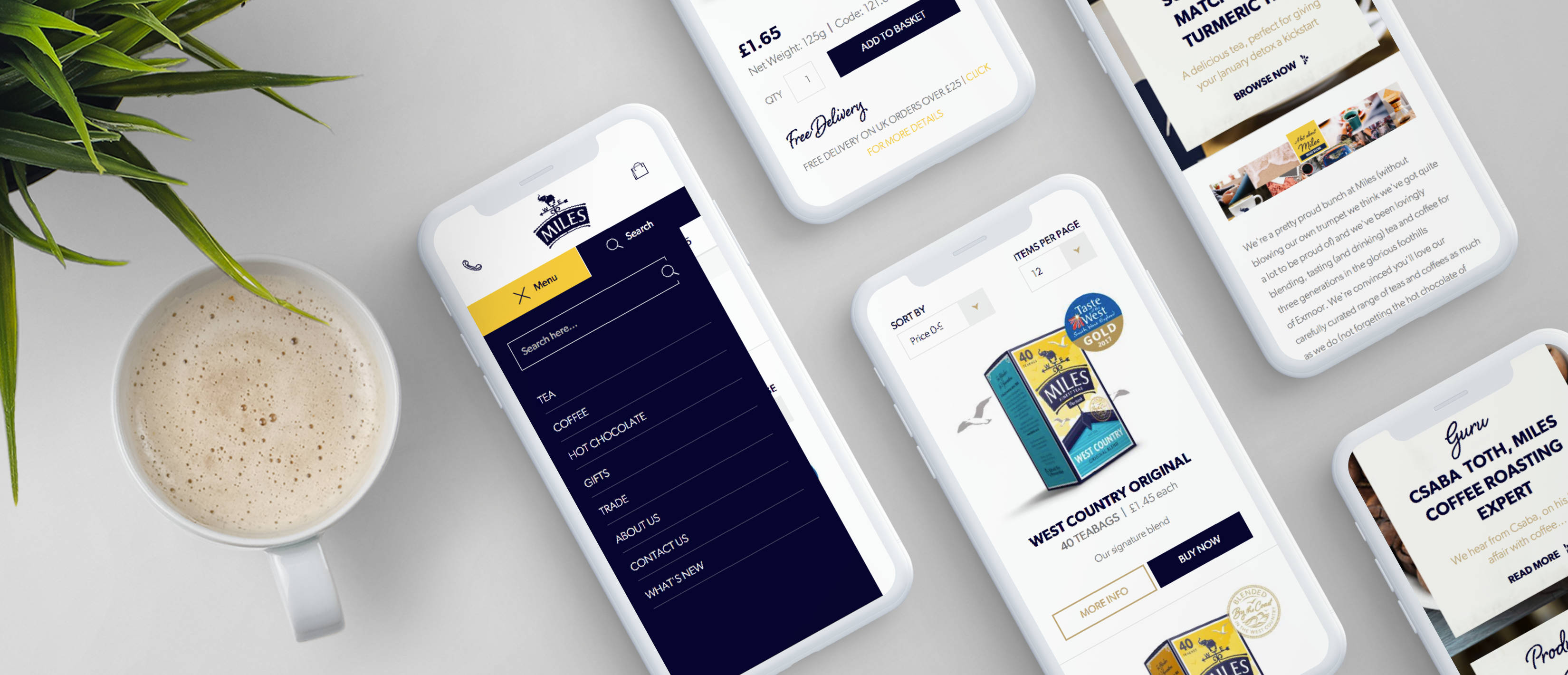 Miles tea mobile website showcase