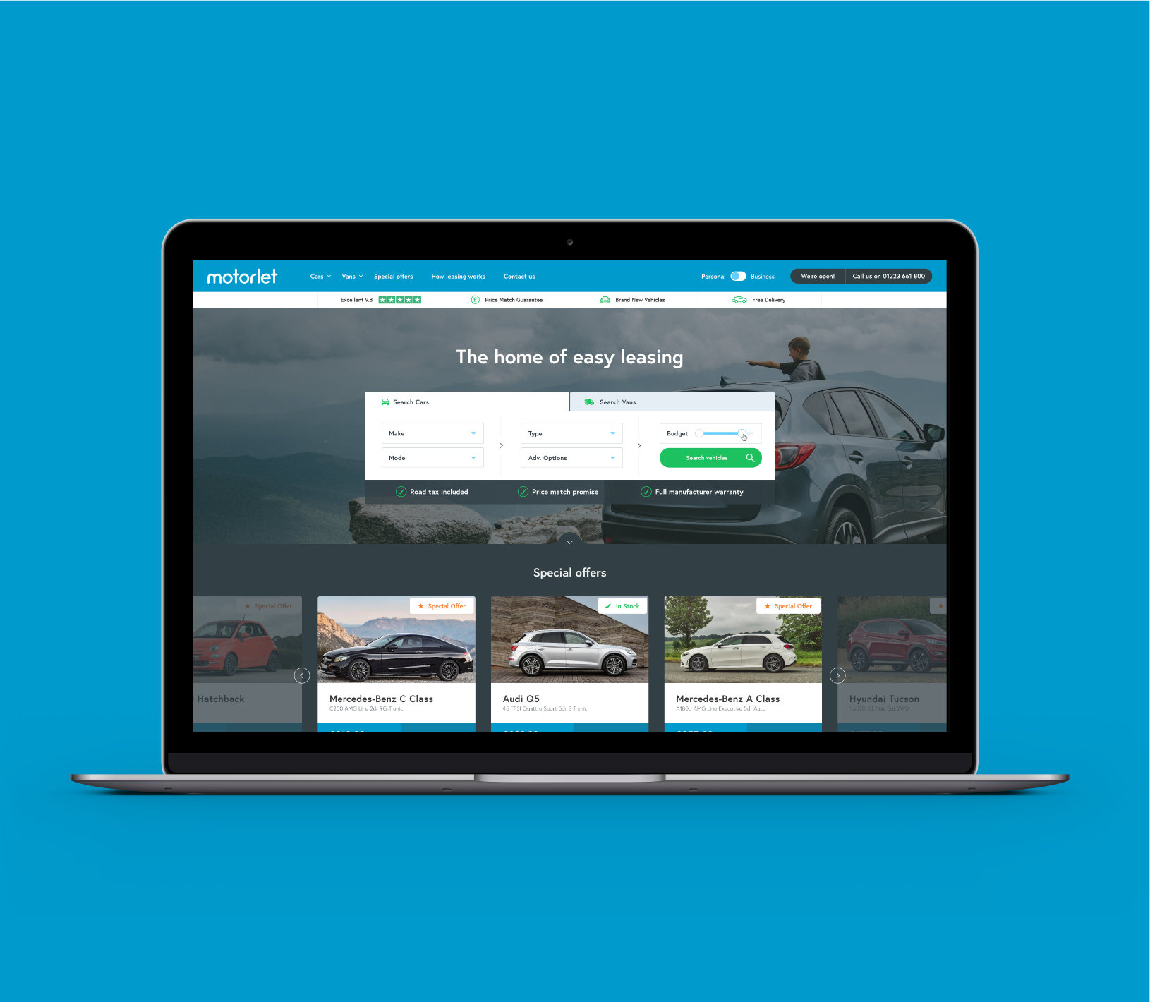 Motorlet homepage design
