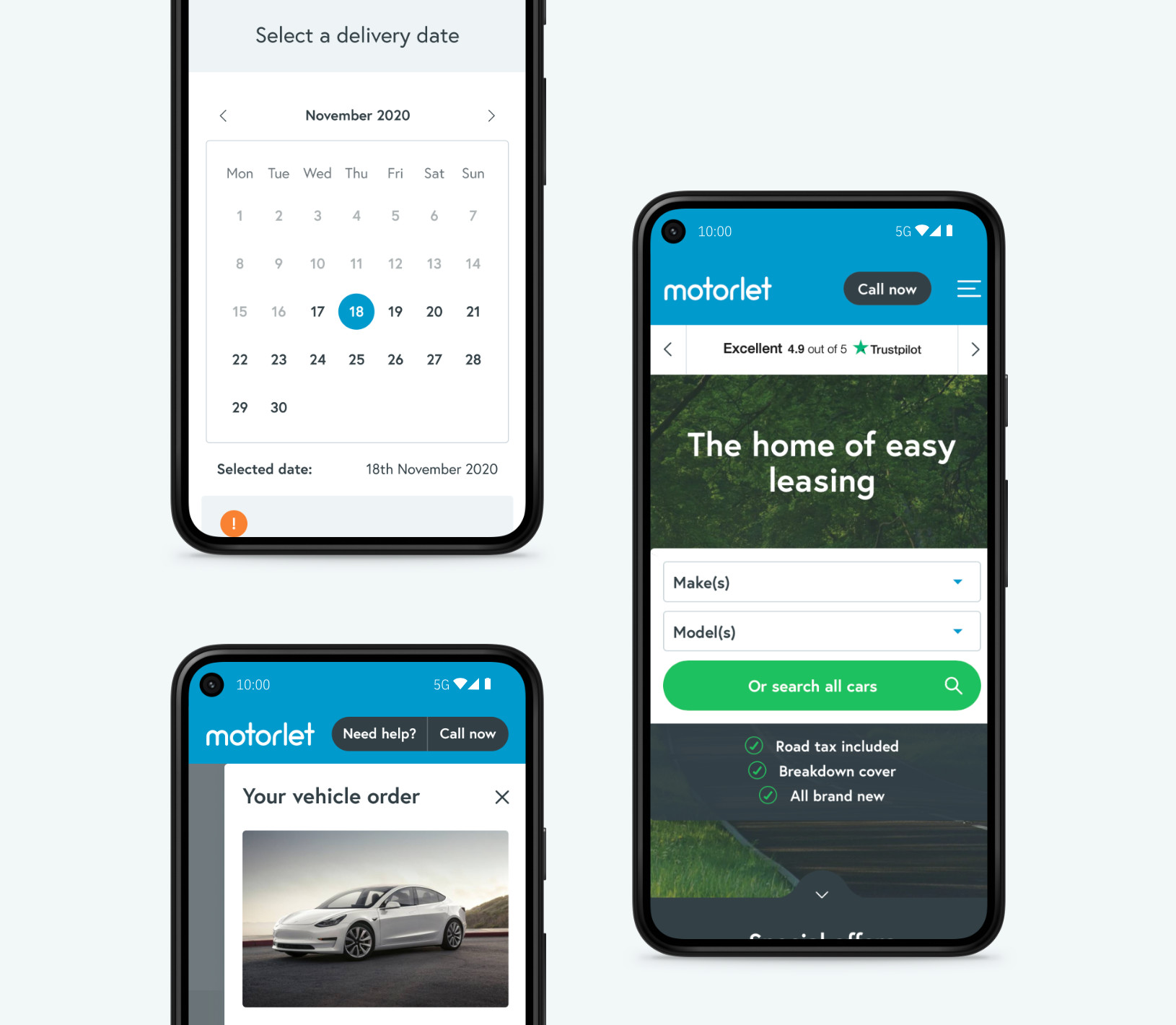 Motorlet mobile showcase