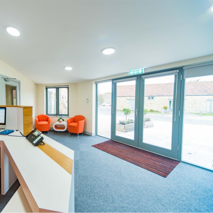 Reception in old morphsites office