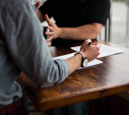 Person looking at documents